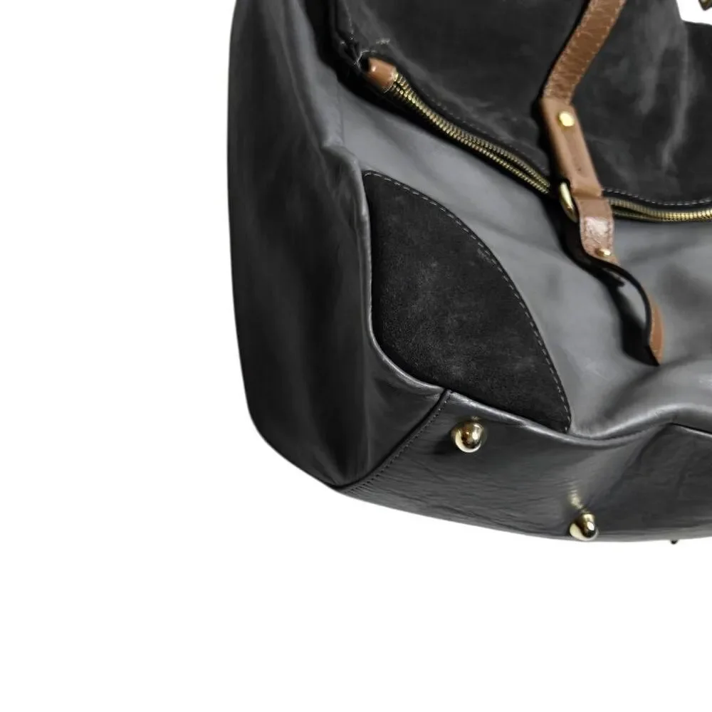 Diane B. Leather Suede Hobo Purse Bag